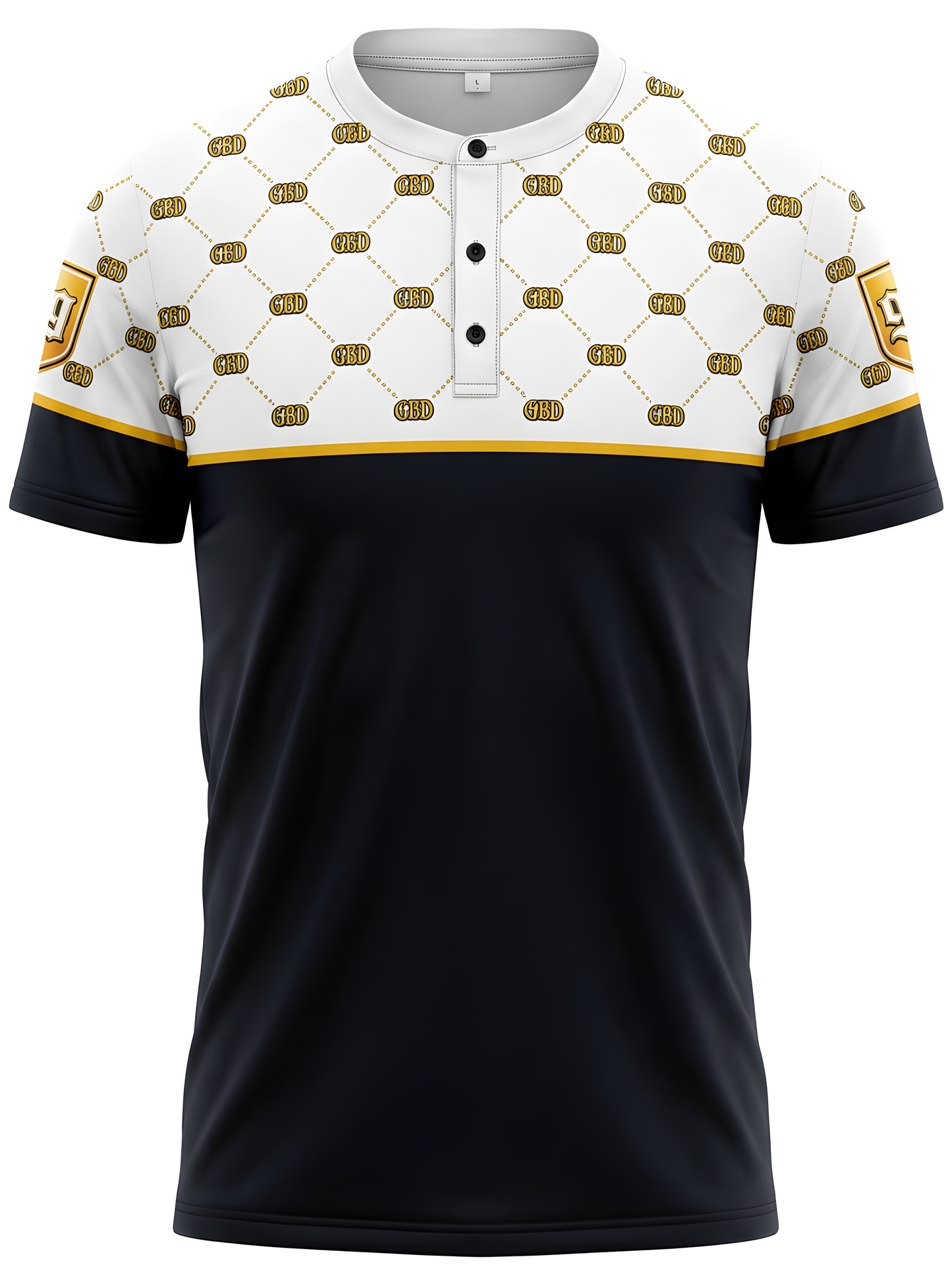 The new CBD half white half black Henry shirt